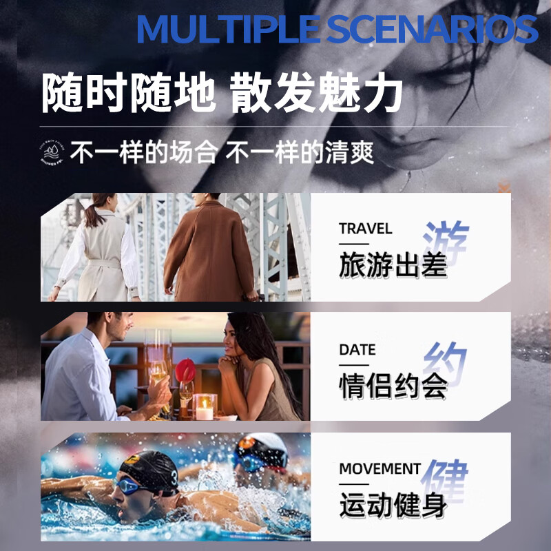 LEASCAN魅力男士蓝色沐浴露持久留香72小时香体专用蔚蓝清爽控油沐浴液