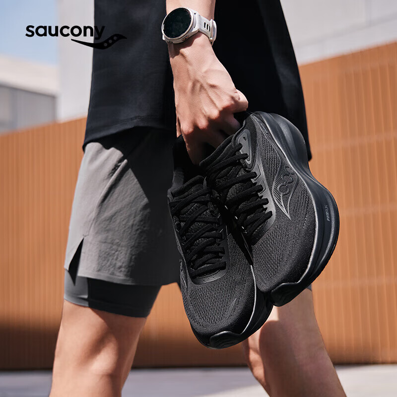 Saucony索康尼VESSEL2威途2情侣款减震专业运动跑鞋 黑 44