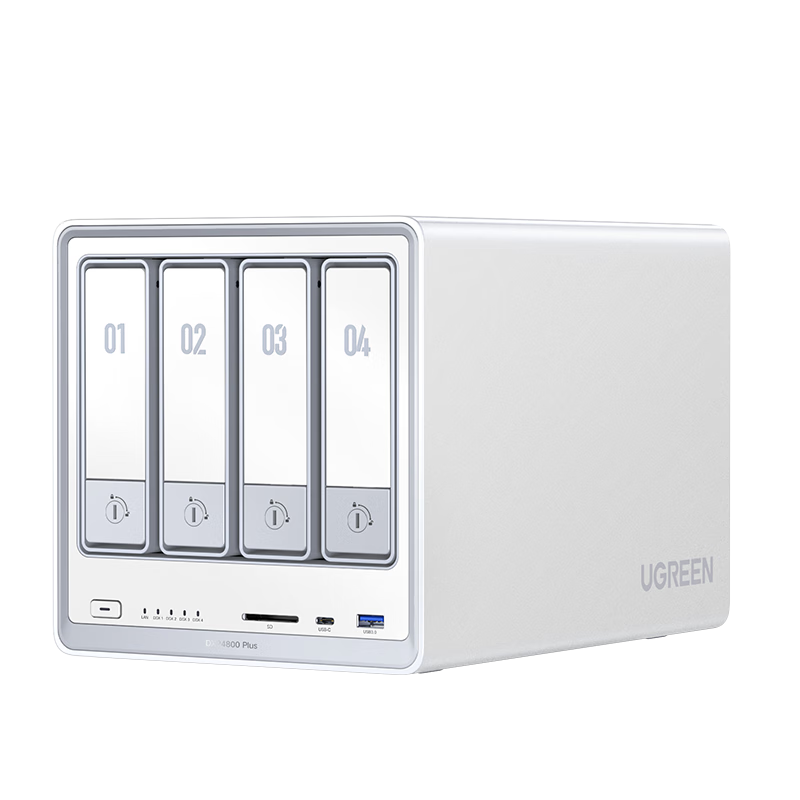 政府补贴，plus:绿联私有云DXP4800 Plus 8G内存四盘位NAS网络存储 个人云硬盘家庭服务器 万兆网口 适用iPhone16