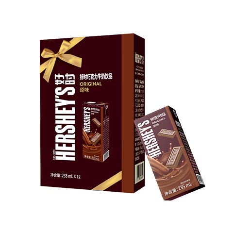 好时（Hershey’s）饮料 美国巧克力牛奶饮品原味礼盒装 235ml*12盒