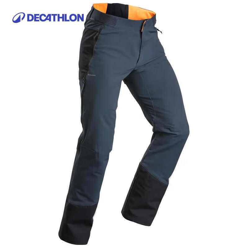 迪卡侬加绒保暖长裤男户外防水防风秋冬宽松直筒裤子XL_2XL-4598055