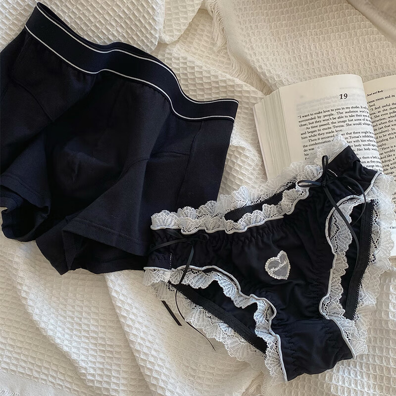 情侣内裤 纯欲风secretworld少女恋爱 黑侣内裤男友女友礼物情人节