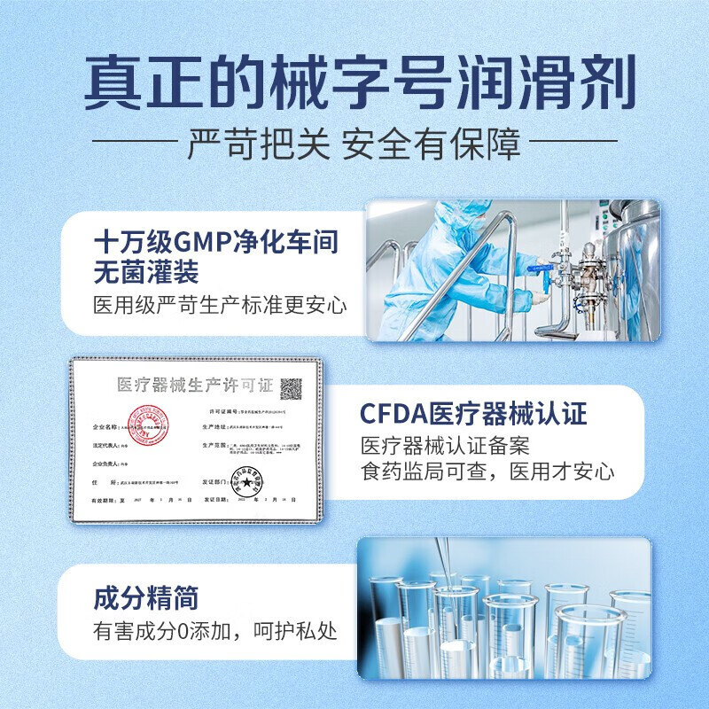 杰士邦玻尿酸润滑液润滑油成人房事免洗可舔持久润滑剂女性高潮情趣用品 【医用级】基础款润滑液100g