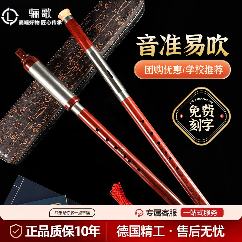 驪歌德國巴烏樂器豎吹G調F調C調降B調兒童小學生用成人初學旗艦店橫吹 豎吹巴烏F調【皮盒+全套配件】