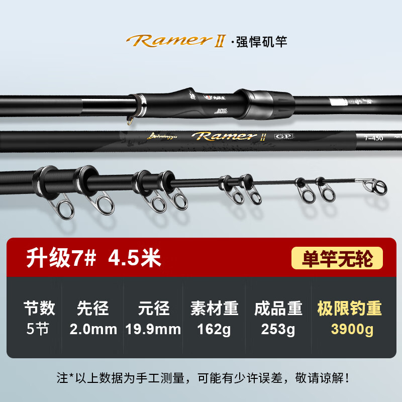 北溟魚(yú)磯竿磯釣竿碳素滑漂竿超硬超輕遠(yuǎn)投竿海釣魚(yú)竿磯釣桿大導(dǎo)環(huán) 7#4.5米磯釣竿+禮包 【19調(diào) 遠(yuǎn)投守釣 1m