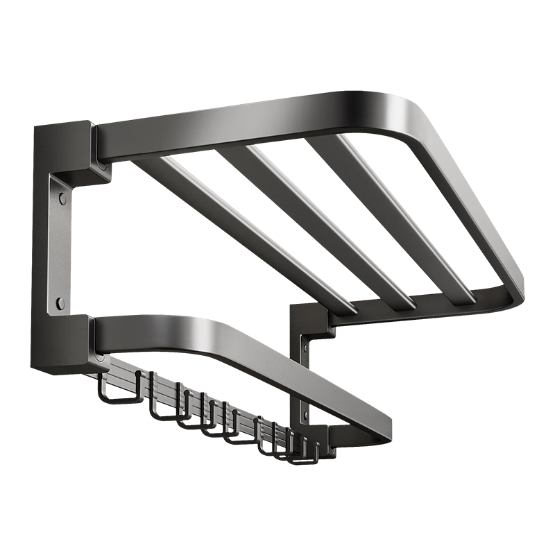 尔沫卫生间置物架毛巾架免打孔卫浴架子浴室浴巾架厕所毛巾挂杆