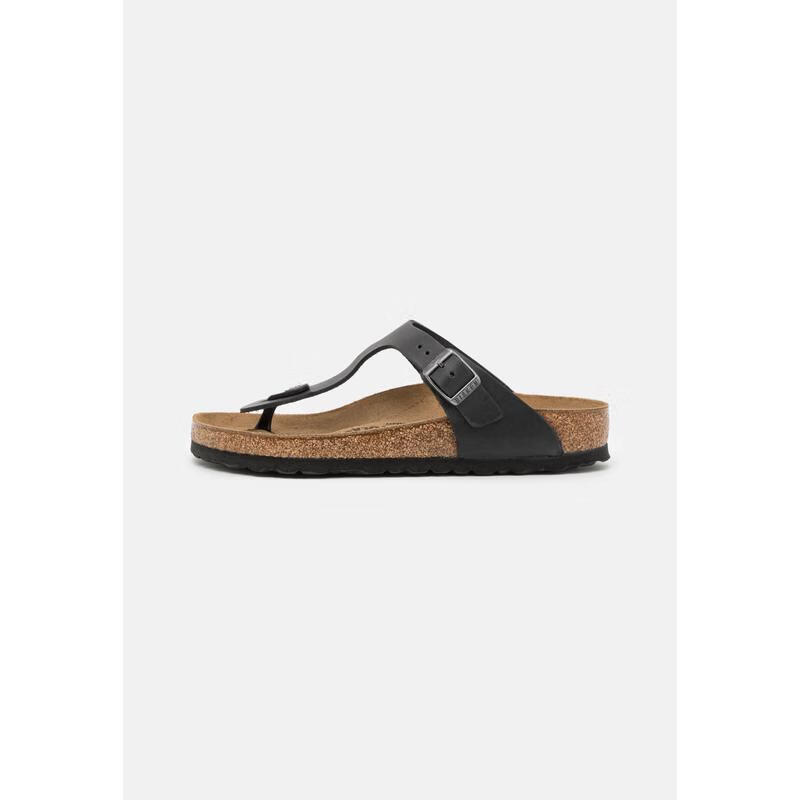 BIRKENSTOCK男涼鞋新款高幫皮質(zhì)簡(jiǎn)約百搭平底涼鞋男女通用工裝風(fēng)T巴拖鞋 black 35