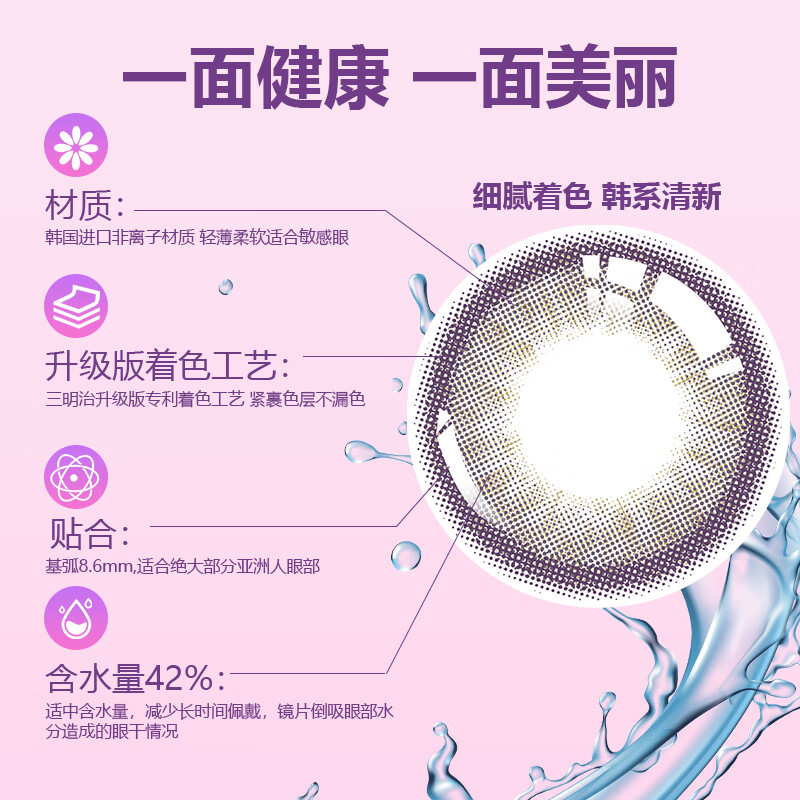 Merry dolly韩国进口月抛美瞳6片非离子彩色近视隐形眼镜高至1000度水润舒适 9133奶茶棕14.2（柔光伪素颜/6片有高度数） 850度