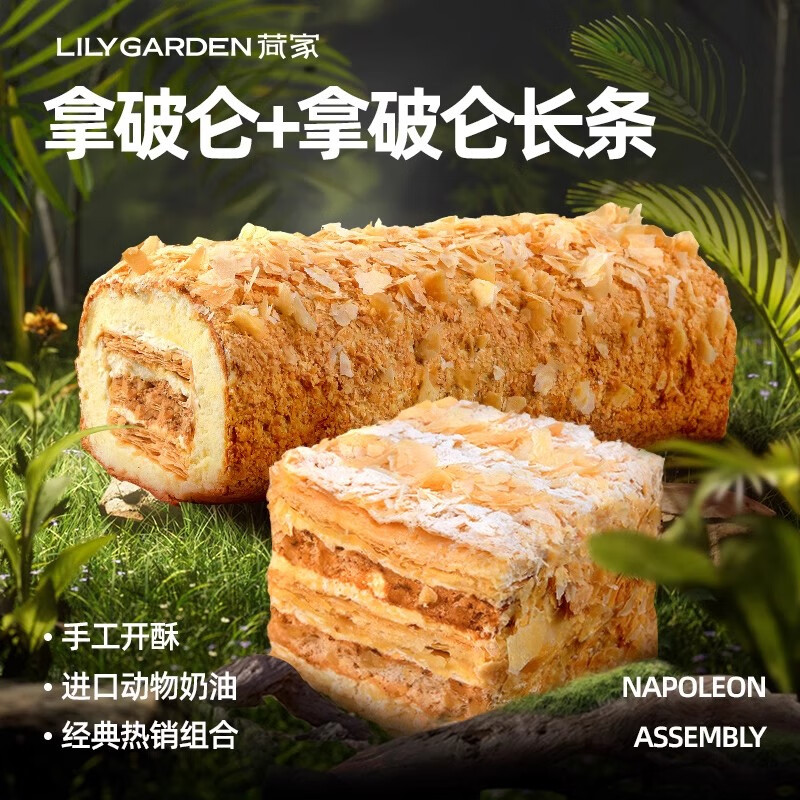 荷家 拿破侖+拿破侖長(cháng)條蛋糕組合 西式糕點(diǎn)心千層酥女生零食甜品 拿破侖原味150g+拿破侖長(cháng)條蛋糕2 430g