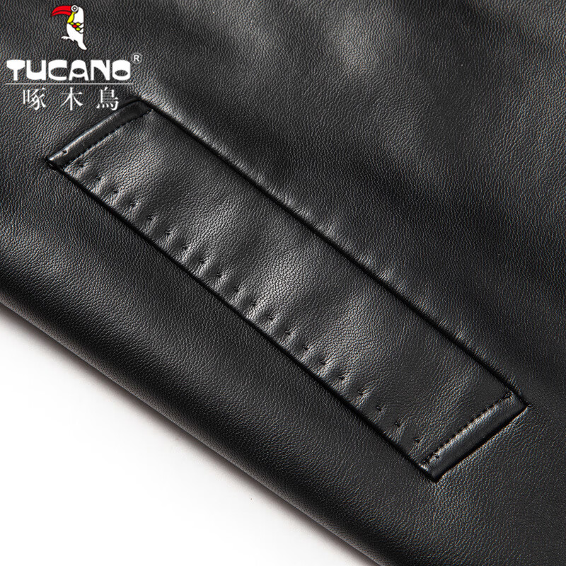 啄木鸟(TUCANO)真皮皮衣男士皮风衣中长款皮夹克休闲中年爸爸装特大码外套 黑色【中长款】 L 175建议115-130斤