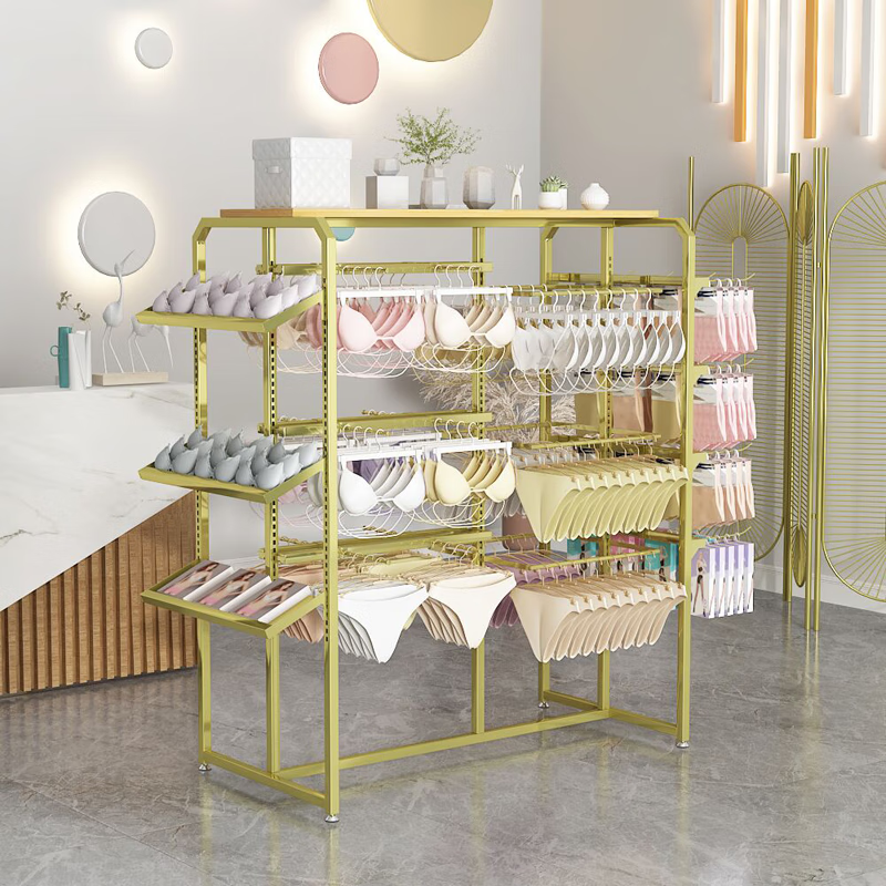 葉晗薇內(nèi)衣展示架文胸店陳列架商場內(nèi)褲中島架雙面絲襪貨架可調(diào)節(jié)