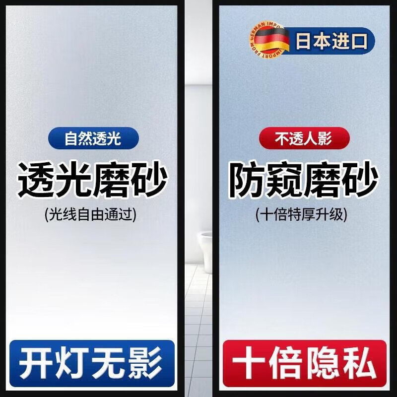 梓晨磨砂玻璃贴纸透光不透明卫生间浴室窗户防窥遮光贴膜厕所门防走光