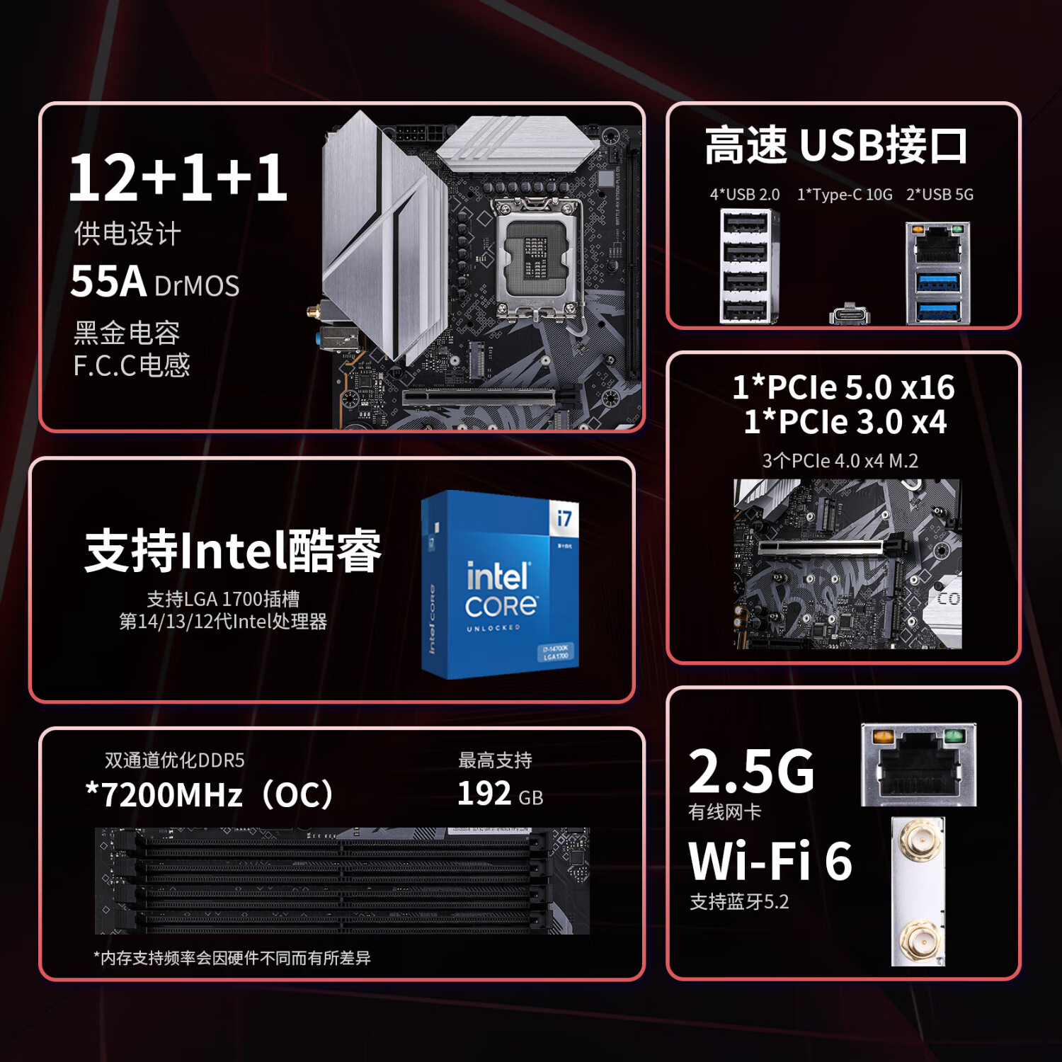 七彩虹 BATTLE-AX B760M-PLUS WIFI D5 V20 黑刃DDR5 图 3
