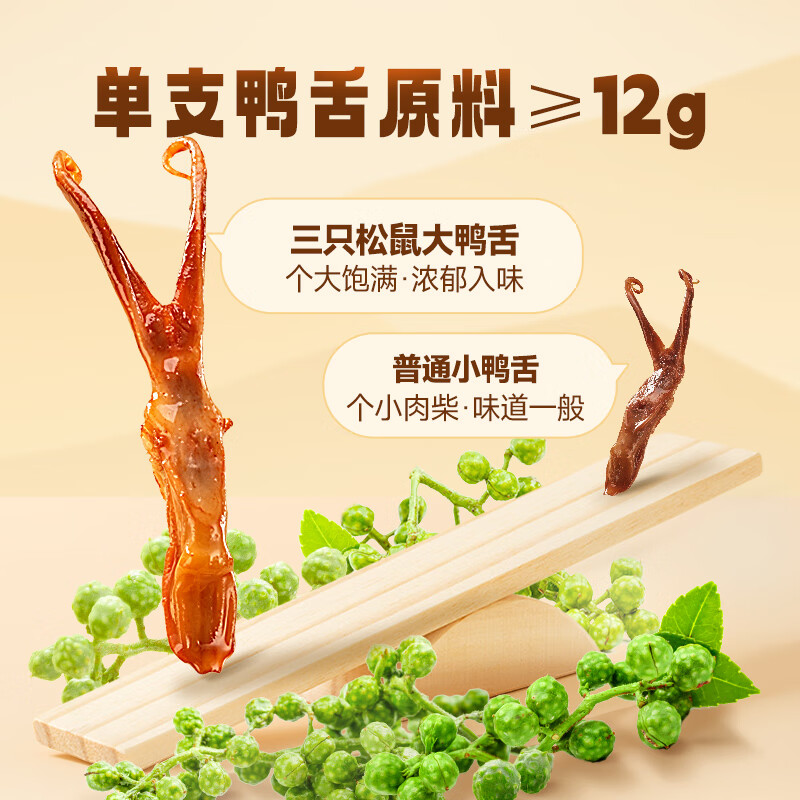 三只松鼠鸭舌独立小包卤味熟食休闲零食即食鸭舌头鸭肉即食小吃 [鸭舌/酱香味/48g*3袋/约33只]