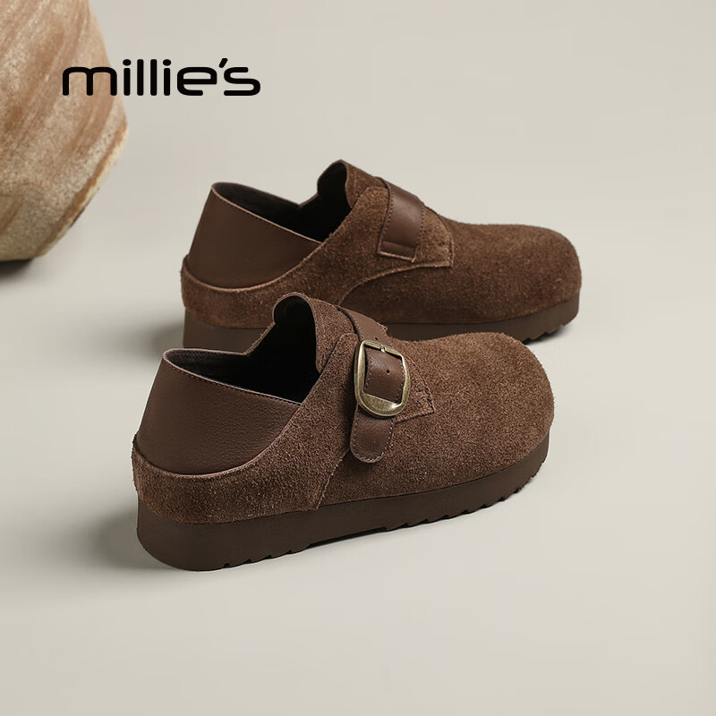 妙丽乐福鞋女平底真皮浅口复古时尚2025夏季新款百搭潮流休闲小皮鞋 棕色 37 (235mm) 标准码