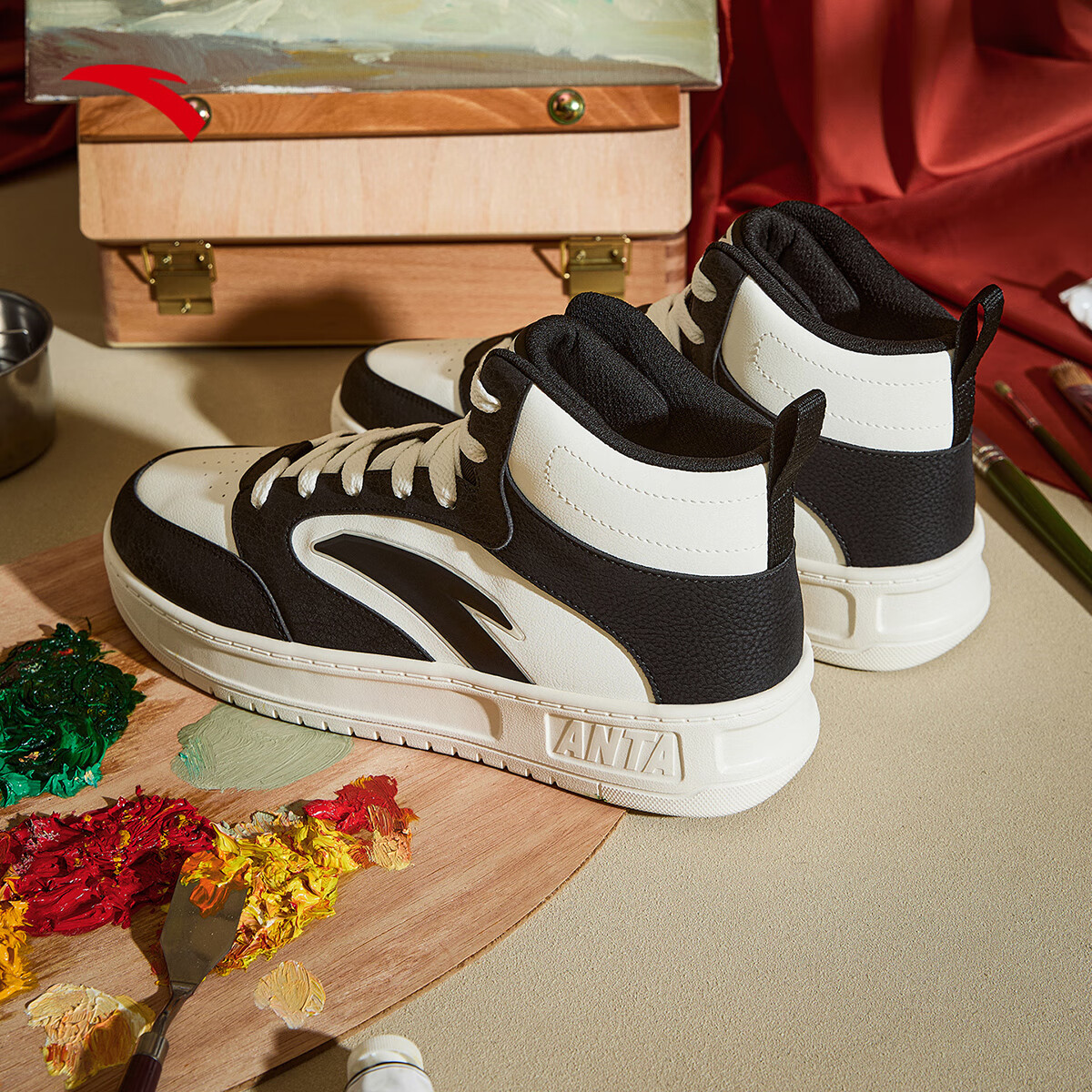 ��̤��ANTA���߰��Ь���ﶬ���¿�Ƥ���ˮ��������˶�Ь����С��Ь��Ь�� ���ﶬ���¿�߰��Ь����/������ 41