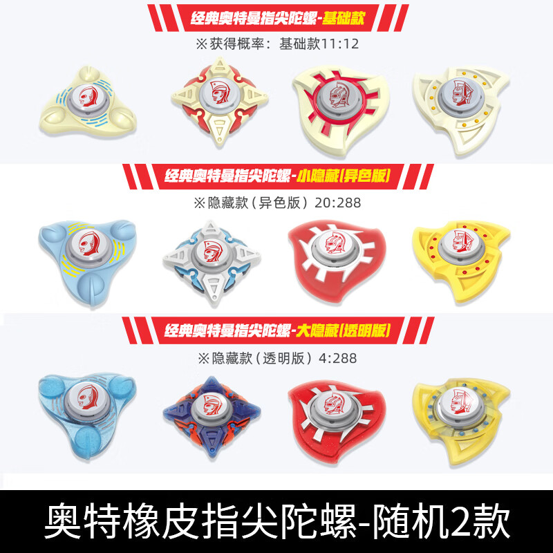 奧迪雙鉆（AULDEY）奧特曼陀螺手指旋轉(zhuǎn)玩具兒童指尖陀螺小學(xué)生男女孩橡皮擦 奧特曼橡皮指尖陀螺-隨機(jī)2款