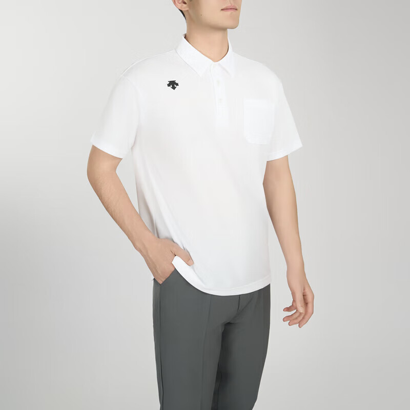 迪桑特（DESCENTE）【日本版】 男女通用款POLO吸汗速干短袖运动衫 白色 M