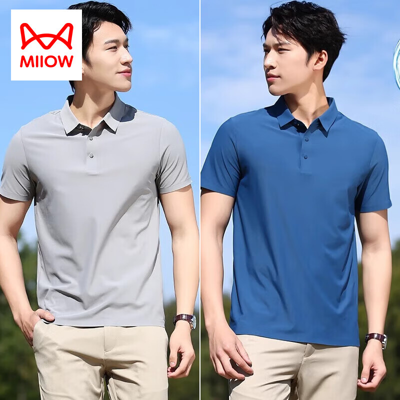 ���ڲ�����è�ˣ�MiiOW����˿������ʿPOLO��2025�¿��T���ļ��ٸ������޺۴�ɫ �л�ɫ+������ 2XL
