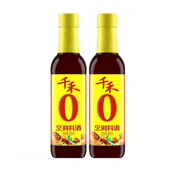 千禾烹调料酒零添加去腥炖肉家用调味品料酒500mL*2【临期清仓】