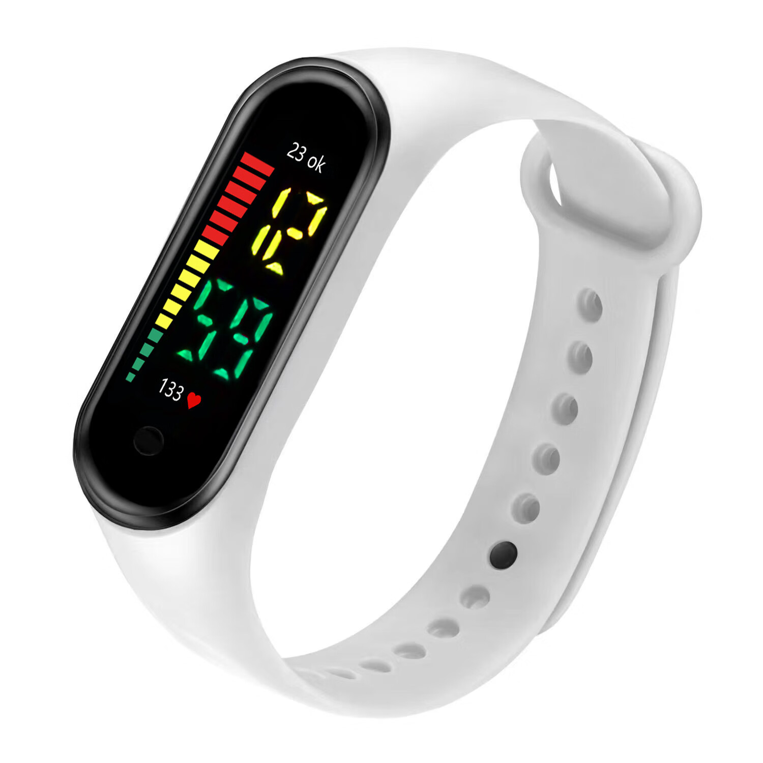 现货男女新款m11手环时尚运动游泳防水学生情侣触控led电子手表 白色