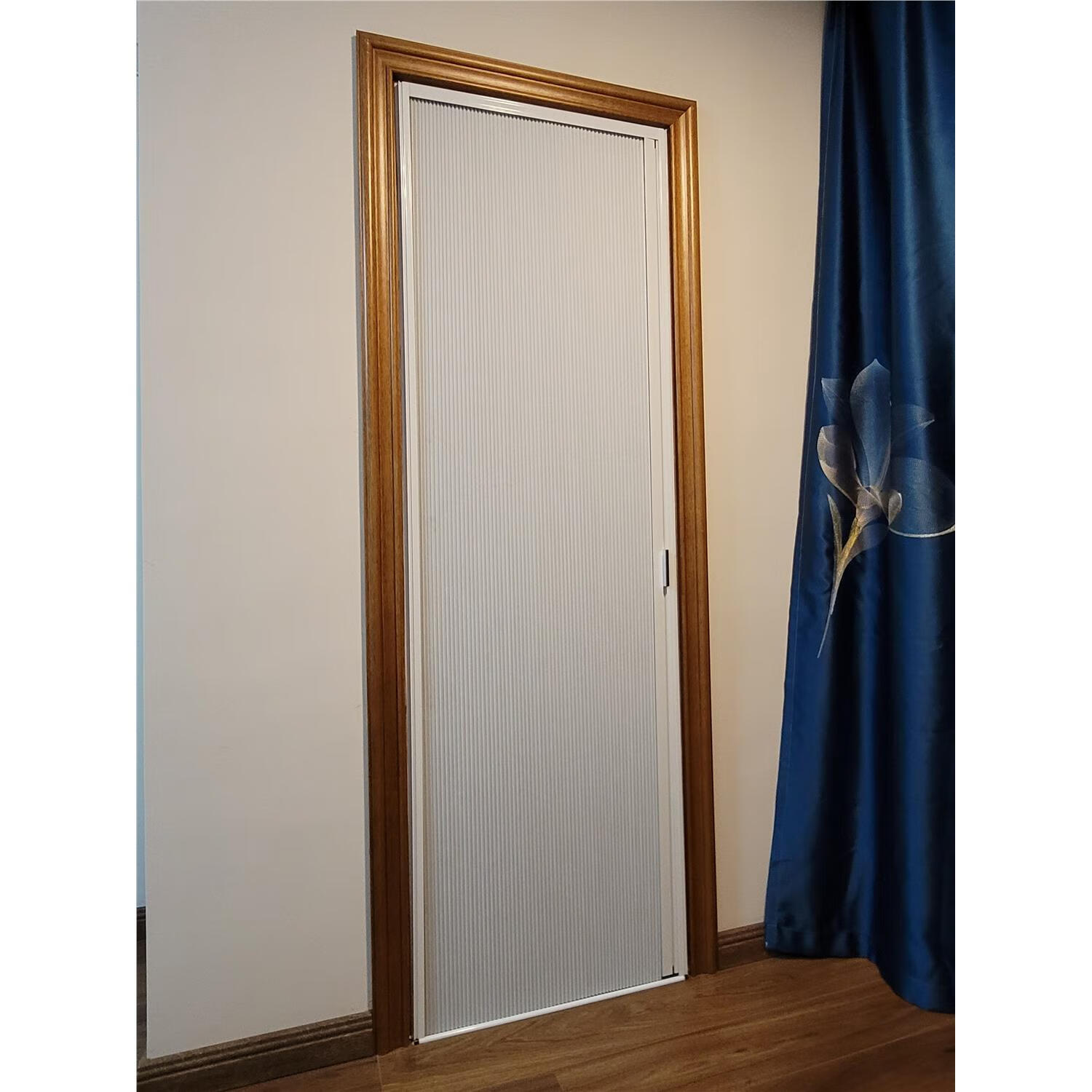 定制蜂巢帘隐形推拉折叠门有轨隔热隔断门厨房室内门保暖防寒 有轨