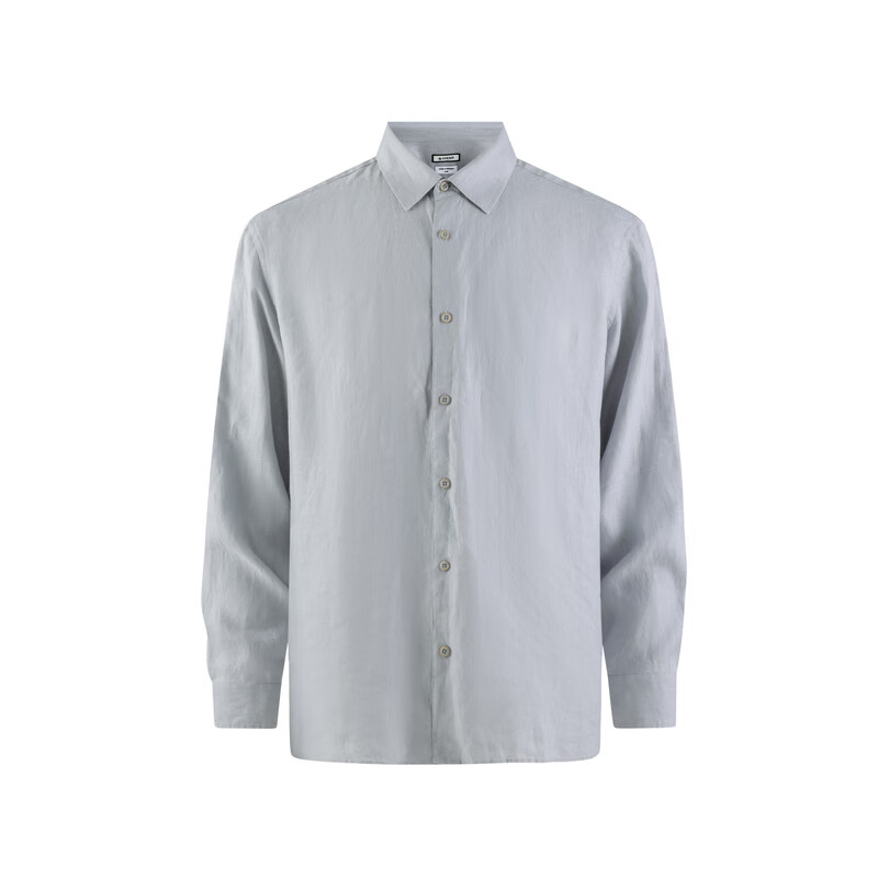 汉麻世家（HANP）长袖衬衫男士100%亚麻面料男士休闲长袖衬衫舒适透气商场同款 中灰 M