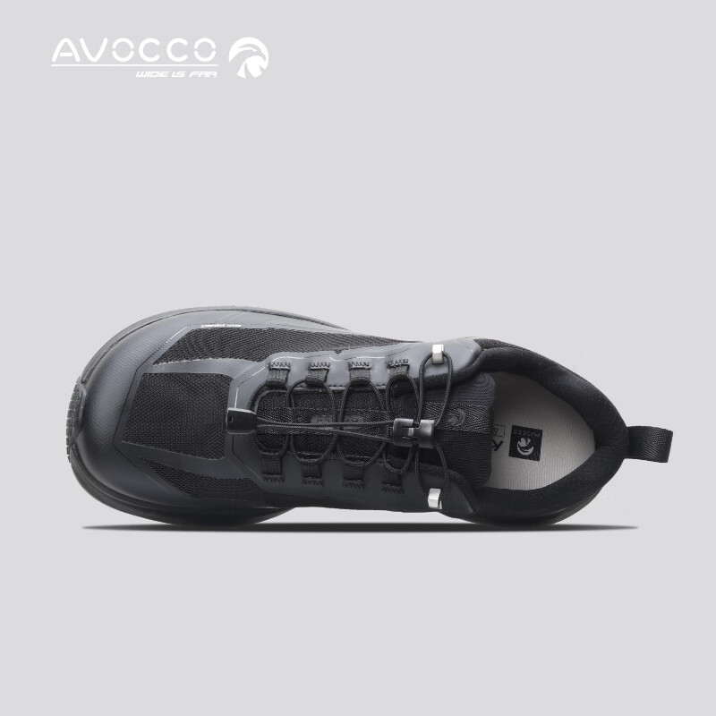 AVOCCO宽楦男鞋柔软软底夏季新款高脚背加宽版乘风S户外徒步防水运动鞋 陨石黑 43