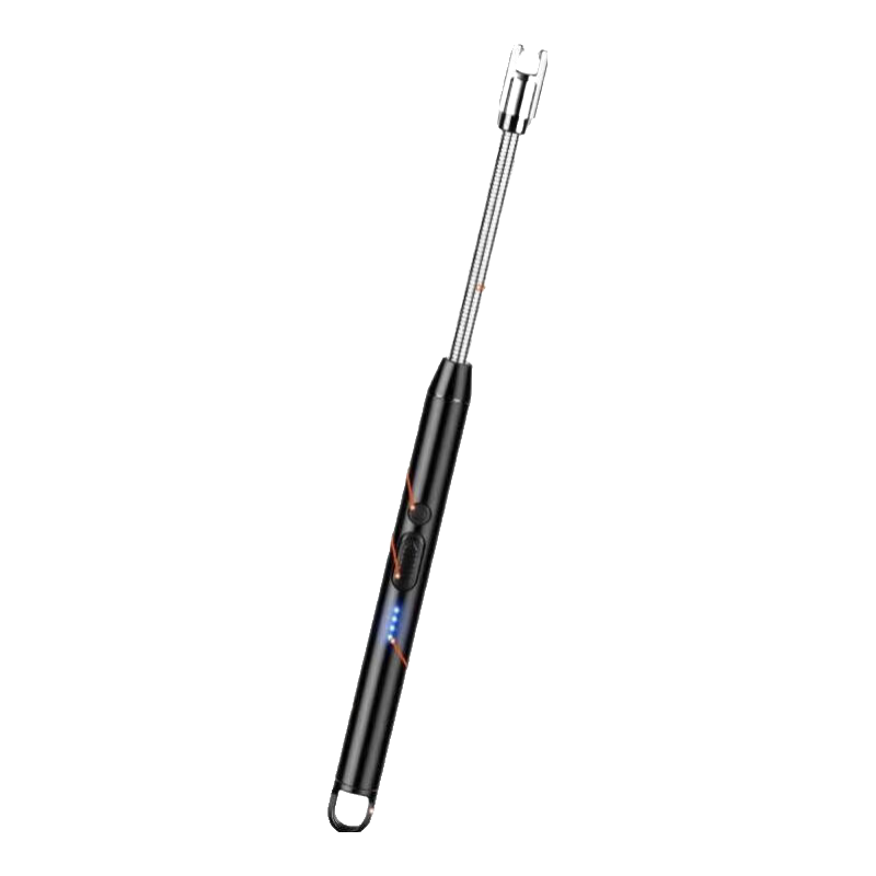 充电款燃煤气灶脉冲点火棒通用点火器厨房煤气打火机长手柄点火枪防风电子打火枪点火神器 360°弯曲黑色-充电式【防风、长柄、配usb线】