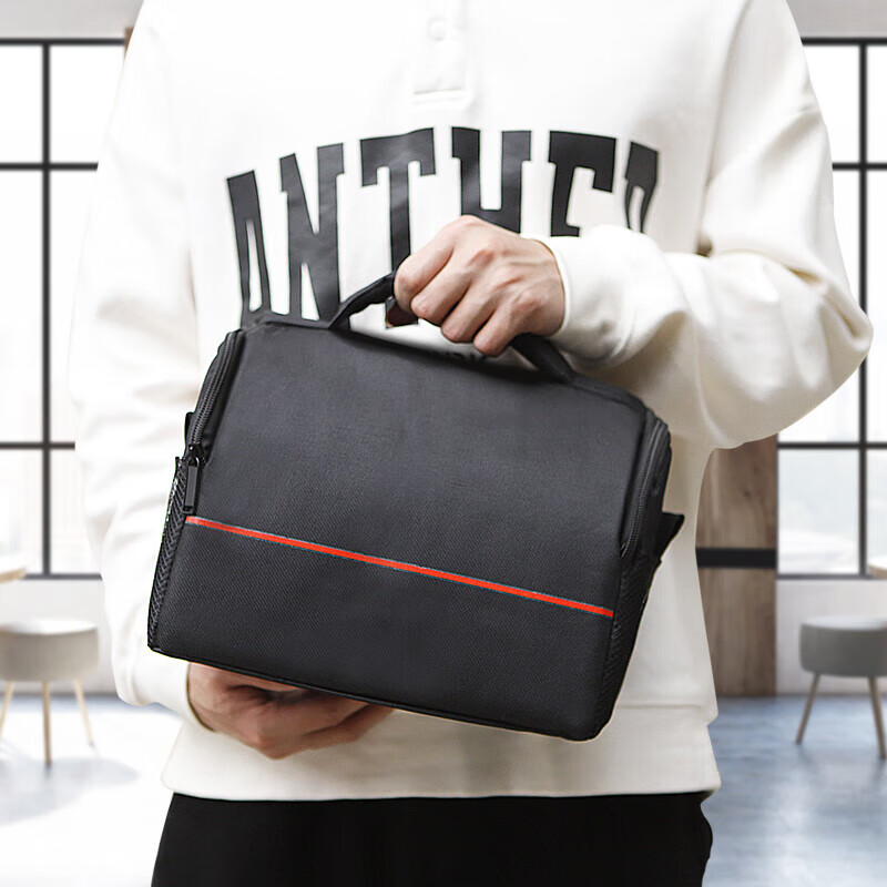 乐摄宝（Lowepro）佳能索尼单肩斜跨通用相机包微单单反防潮防水防震便携数码摄影包 黑色【尺寸：24*20*13】 大号相机包