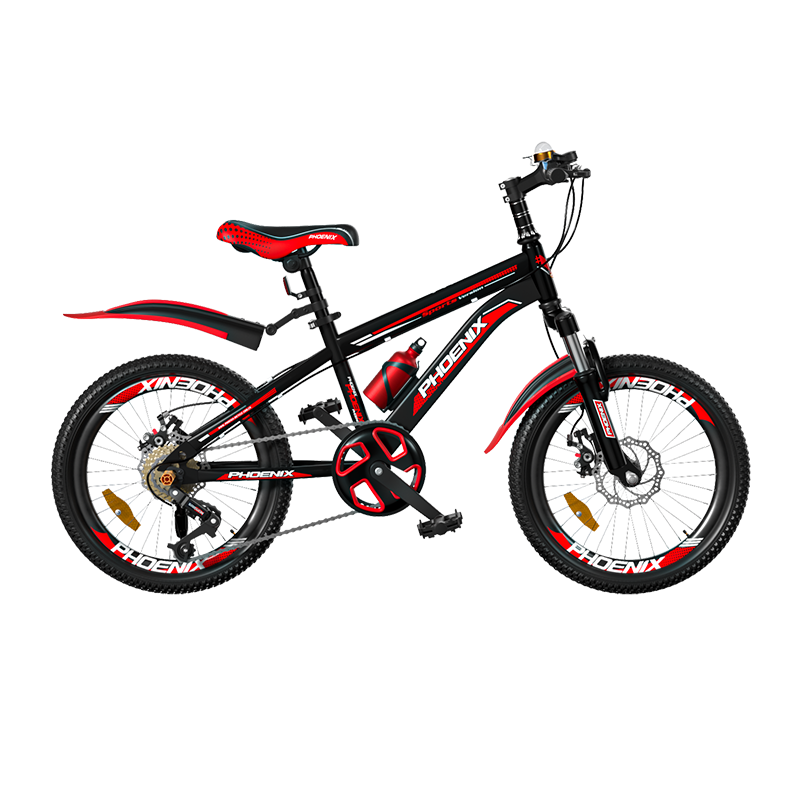鳳凰（Phoenix）兒童自行車(chē)山地車(chē)學(xué)生車(chē)腳踏車(chē)6-12-18歲童車(chē) 霸道 黑紅色 24寸