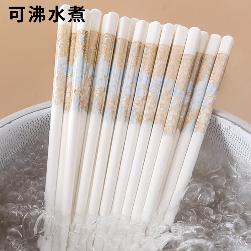 栢启歆陶瓷筷子套装耐高温易清洗家用防霉酒店家用中式餐具10双装高档 陶瓷筷 10双 时光漫步