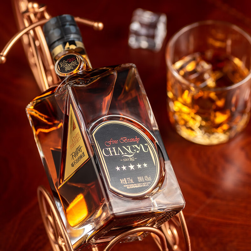 张裕珍藏版金奖五星白兰地 375ml 单支礼盒装 洋酒葡萄蒸馏酒高端送礼 375mL 1瓶