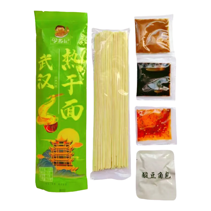 武汉热干面湖北特产早餐挂面碱水面拌面速食夜宵 150g/袋含酸豆角 2包