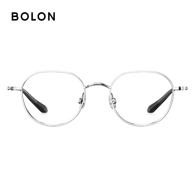 暴龙(BOLON)近视眼镜框 秀气圆框文艺镜架 近视配镜 BA7059 精选 B90-银色镜框 【单框无忧试戴】此项仅单框-如需镜片可自行选配