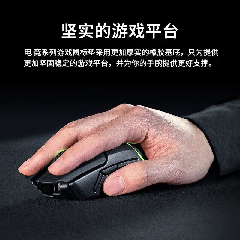 罗技（G）鼠标垫超大加厚天然橡胶男生电竞游戏FPS细面滑垫键盘垫电脑桌面 黄粉蓝 210x260mmx2mm