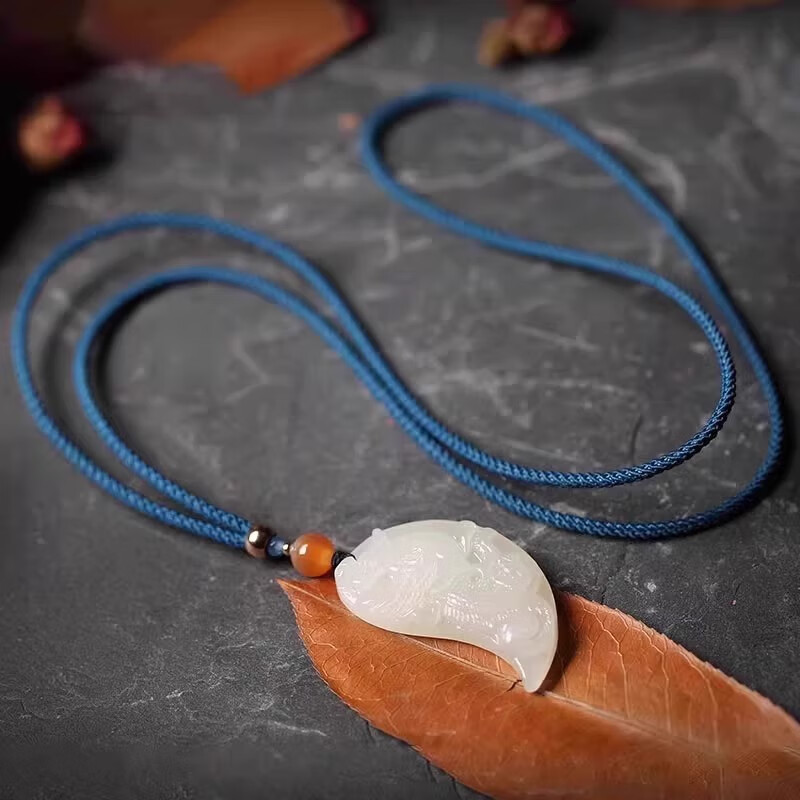 贵兴正品和田玉龙凤牌玉佩吊坠古代定情信物一对玉坠情侣项链挂坠礼物 龙凤配吊坠【夫妻款】