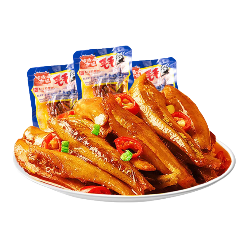 靖港古鎮(zhèn)深海魚干香辣即食海味零食湖南特產(chǎn)分享箱裝45包360g兒童學(xué)生零食 【到手90包】原味毛毛魚*2箱
