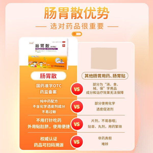 [源安堂]肠胃散 2g*2袋 3盒装 肠胃散婴儿肚脐贴 小儿童婴儿腹痛腹泻肠鸣拉肚子 源安堂肠胃贴