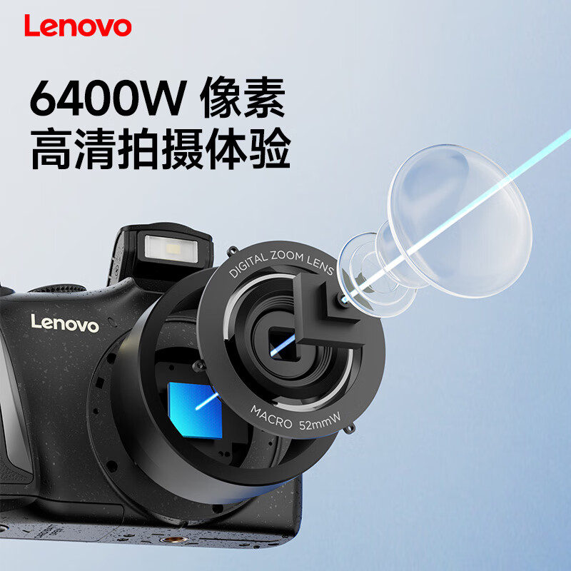 联想【顺丰包邮】联想/Lenovo C35高清数码相机学生自拍旅游vlog拍摄 黑色 128g 双电池