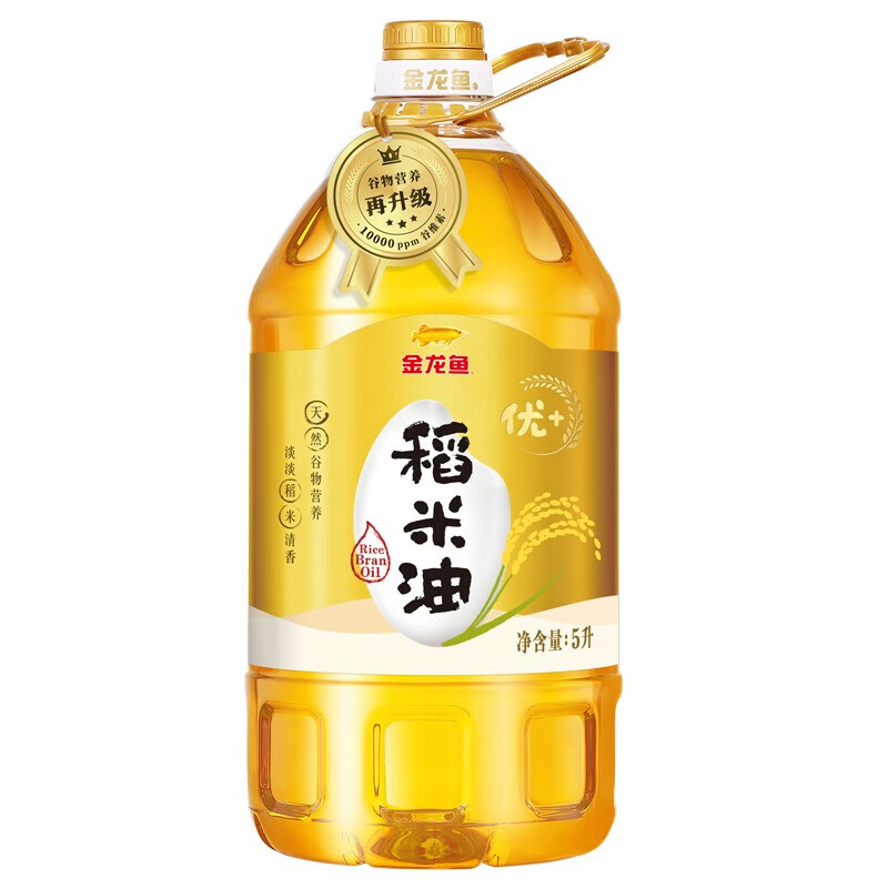 金龙鱼优+稻米油 富含谷维素和植物甾醇 健康食用油 5L