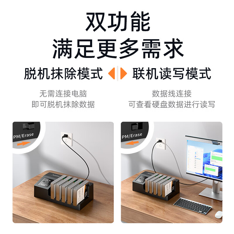 麥沃麥沃原裝硬盤盒五盤位數(shù)據(jù)刪除抹除DOD硬盤座外置讀取器硬 五盤位硬盤座數(shù)據(jù)抹除+聯(lián)機(jī)