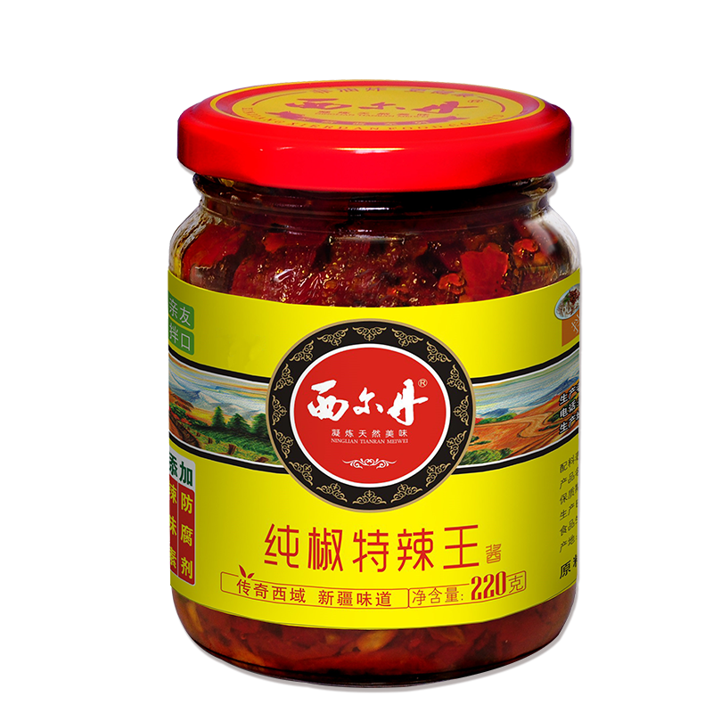 西尔丹【乌鲁木齐馆】西尔丹 雪莲辣椒丝 辣椒酱炸酱超辣特辣220g拌饭酱 雪莲辣椒丝 6瓶装