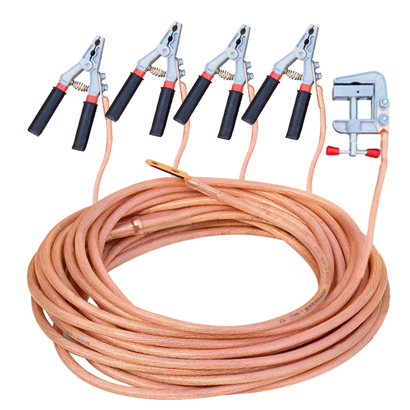 齐鲁安然 个人安保线 高压接地线16平方25平方软铜线接地棒接地针电力电工铜线夹压线钳保护线令克棒接地棒 25平方4个接地钳+1米分线*4根+5米主线+配钳