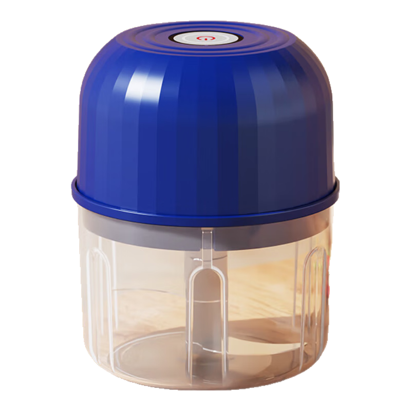 绞蒜器小型打蒜器家用绞蒜切蒜器多功能辅食料理机电动蒜泥神器蒜蓉机自动切菜机压蒜器 蓝色-升级大电机 0.26L 2页刀