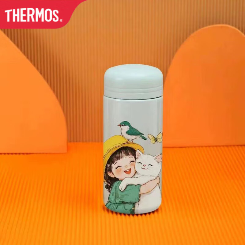 膳魔师（THERMOS）304不锈钢迷你小巧口袋保温杯便携男女高颜值ins简约 童年与它150ML送杯刷 不锈钢304