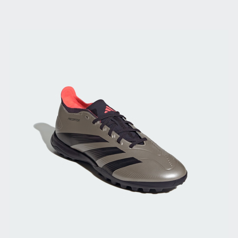 adidas PREDATOR LEAGUE TF人造草地/室外硬地碎钉足球鞋阿迪达斯 金属银灰色/黑色/漩涡荧光红 42.5