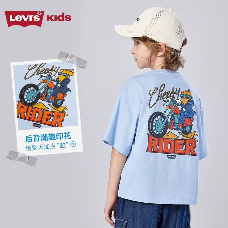 Levi's��Ħ�г�ͼ������ά˹��ͯ������ŮͯT���ļ�͸��ͯȤӡ��ͯװ ˮ���� 110 /52 ����������98-104cm��