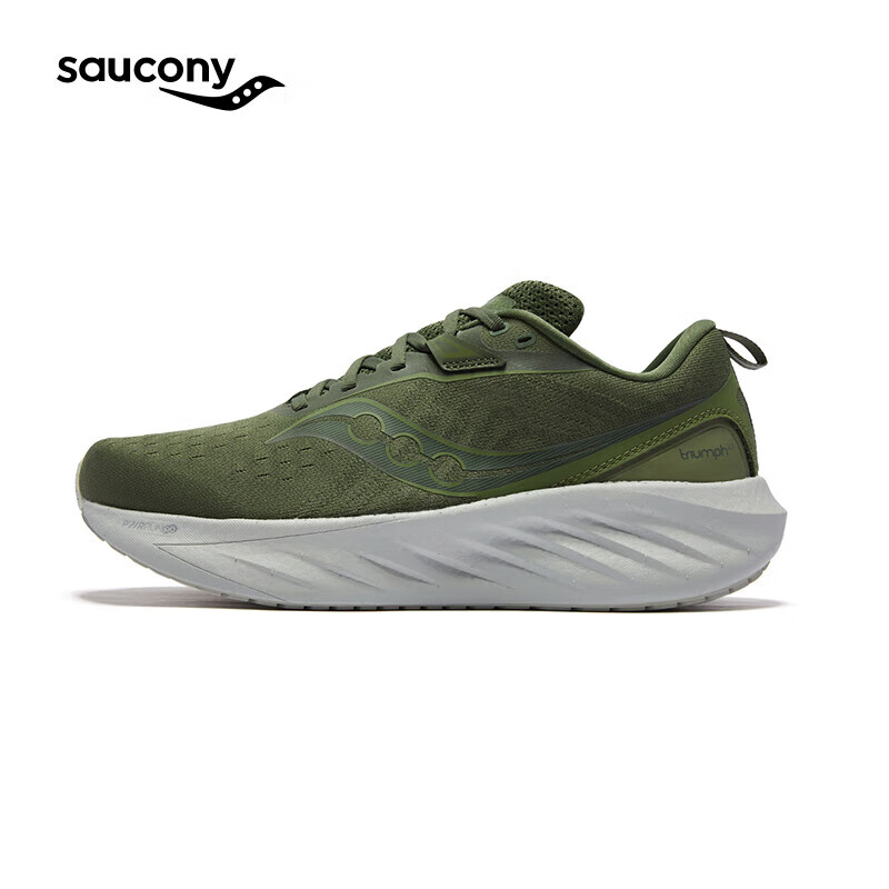 Saucony索康尼彭于晏同款胜利22跑步鞋男缓震舒适慢跑鞋绿42