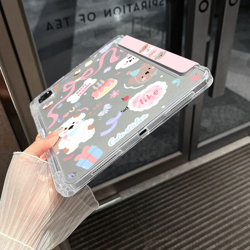 卡通彩绘y折平板保护套适用iPad2025新款11轻薄air7/6防摔10.5壳 9+N折双面彩绘【小狗过生日】 iPad 第11代 2025款（11英寸）